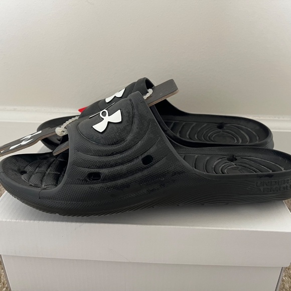 New Men’s Under Armour Slides Black Size 9 - Picture 3 of 3